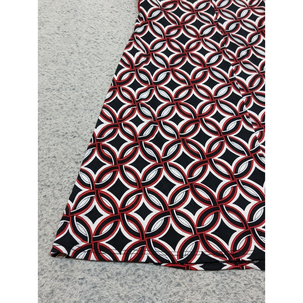 Taboo Vintage Mini Dress Made in USA Small Red Black Geometric‎ Gothic Emo Y2K - Picture 14 of 16